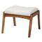 Baxton Studio Roxy MidCentury OffWhite Boucle Upholstered and Walnut Brown Finished Wood Ottoman Footstool 225-12924-ZORO - alternate 3